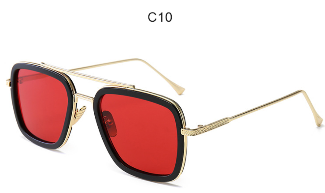 OWL Semi Rimless Sunglasses UV400 Red Tinted Lens (Black/Silver) – Sunnytop  Shop